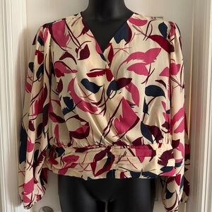 Lane Bryant Floral Wrap Top - Size 24